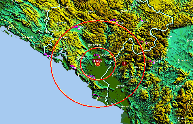 Zemljotres u okolini Podgorice 