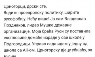 Autor prijetećeg mejla ruski nacionalista?