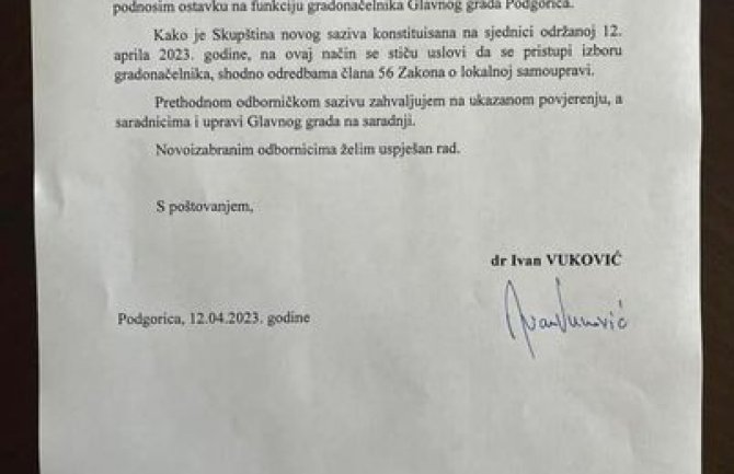 Vuković: Grad ostavljam u odličnom stanju, na računu 17 miliona eura