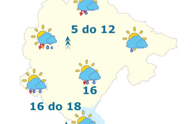 I danas oblačno i kišovito, u planinama moguć snijeg