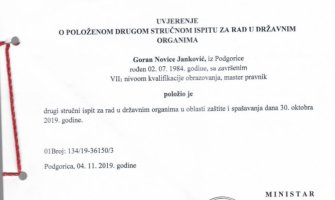 Glavni grad: Janković stručni ispit položio osam i po mjeseci nakon imenovanja