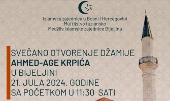 BiH: Svečano otvaranje džamije Ahmed-age Krpića u Bijeljini zakazano za 21. juli