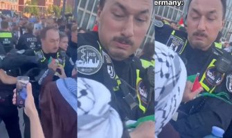 Njemački policajac šakom u lice udario ženu na protestima za Palestinu u Berlinuv