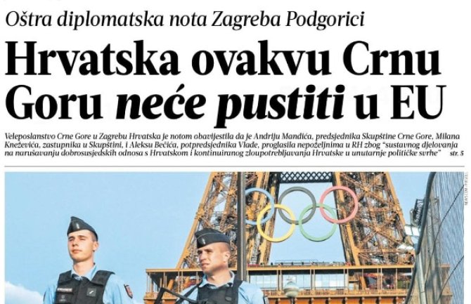 Pogledajte kako hrvatski mediji pišu o proglašenju Mandića, Bečića i Kneževića za persone non grata