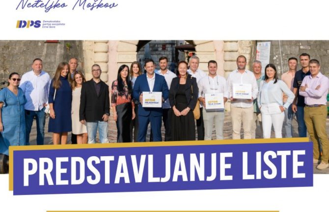 Danas predstavljanje izborne liste “Kotor prije svega! DPS – Neđeljko Moškov”